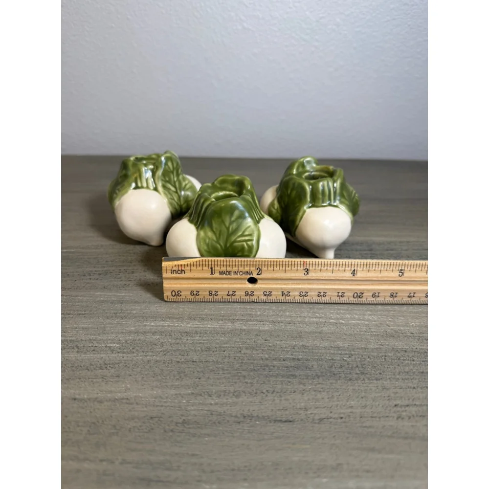 WILLIAMS SONOMA Farm Stand RADISH Tiny Taper Candle Holders Farmhouse Decor x 3